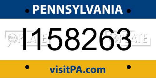 I158263 Pennsylvania License Plate