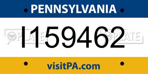 I159462 Pennsylvania License Plate