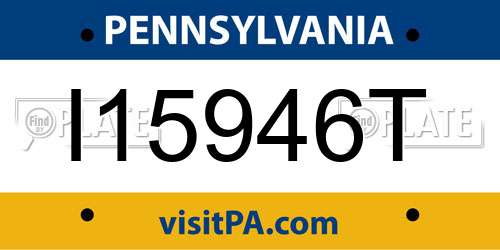 I15946T Pennsylvania License Plate