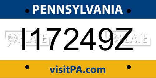 I17249Z Pennsylvania License Plate