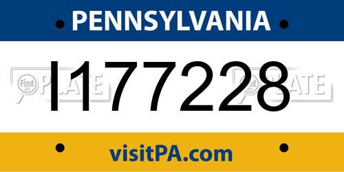 I177228 Pennsylvania License Plate