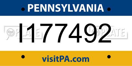 I177492 Pennsylvania License Plate
