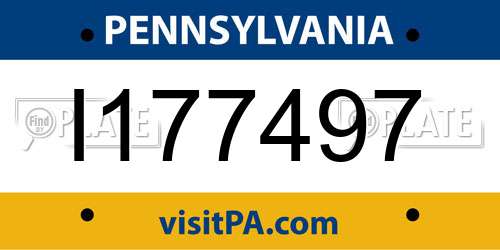 I177497 Pennsylvania License Plate