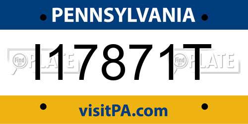 I17871T Pennsylvania License Plate