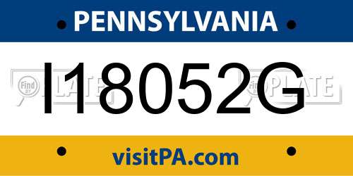 I18052G Pennsylvania License Plate