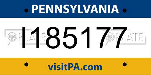 I185177 Pennsylvania License Plate