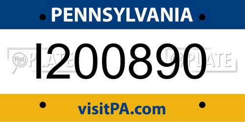 I200890 Pennsylvania License Plate