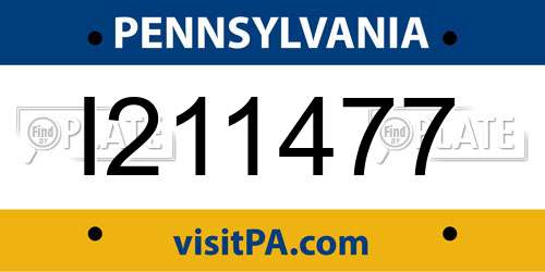 I211477 Pennsylvania License Plate