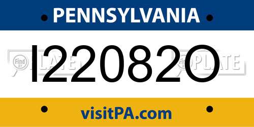 I22082O Pennsylvania License Plate