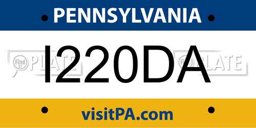 I220DA Pennsylvania License Plate