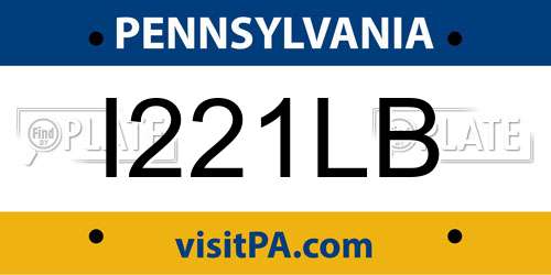 I221LB Pennsylvania License Plate