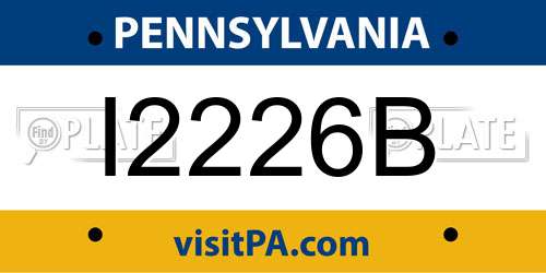 I2226B Pennsylvania License Plate