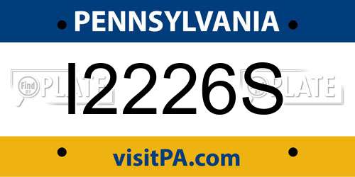 I2226S Pennsylvania License Plate