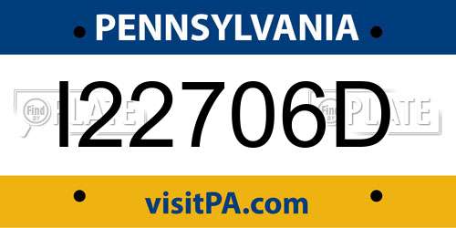 I22706D Pennsylvania License Plate