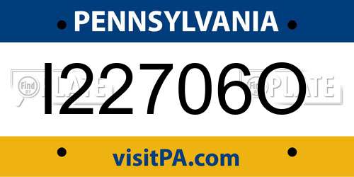 I22706O Pennsylvania License Plate