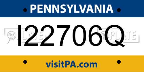 I22706Q Pennsylvania License Plate