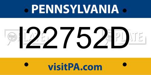 I22752D Pennsylvania License Plate
