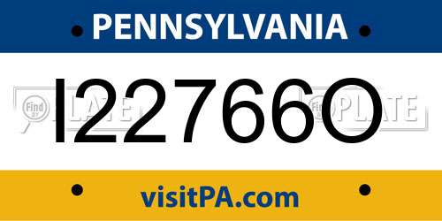 I22766O Pennsylvania License Plate