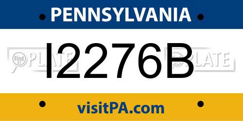 I2276B Pennsylvania License Plate