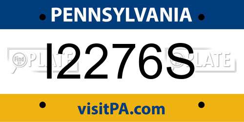 I2276S Pennsylvania License Plate