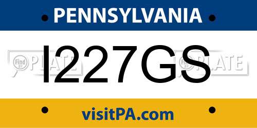 I227GS Pennsylvania License Plate