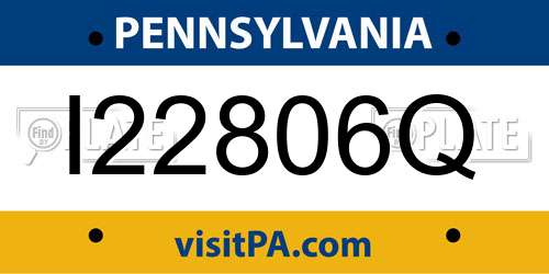 I22806Q Pennsylvania License Plate