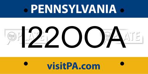I22OOA Pennsylvania License Plate