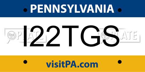 I22TGS Pennsylvania License Plate