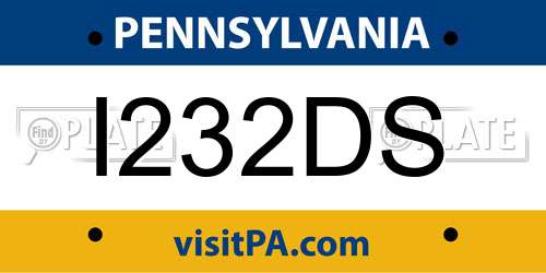 I232DS Pennsylvania License Plate