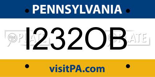 I232OB Pennsylvania License Plate