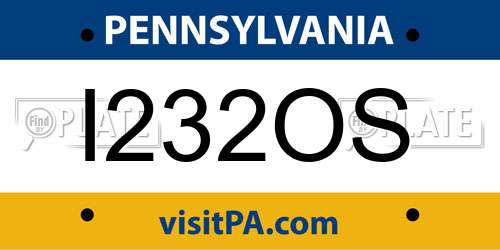 I232OS Pennsylvania License Plate