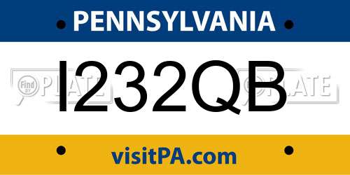 I232QB Pennsylvania License Plate