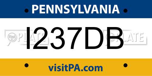 I237DB Pennsylvania License Plate