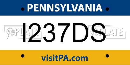 I237DS Pennsylvania License Plate