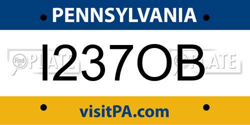 I237OB Pennsylvania License Plate