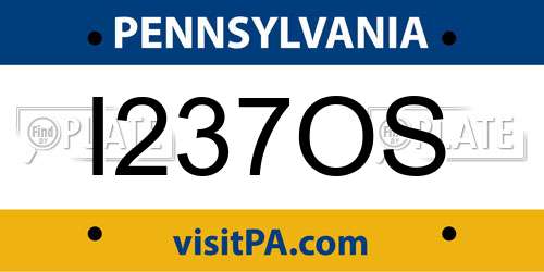 I237OS Pennsylvania License Plate