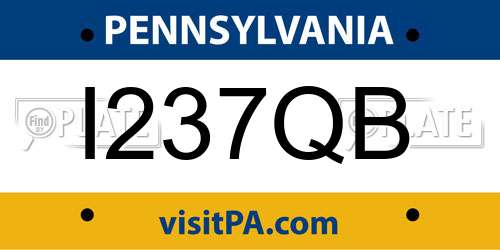 I237QB Pennsylvania License Plate