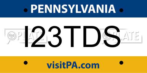 I23TDS Pennsylvania License Plate