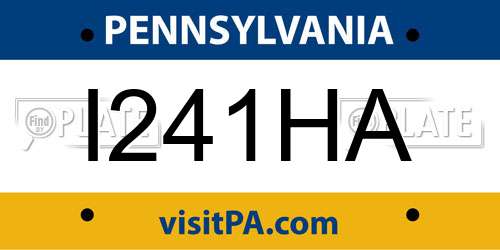 I241HA Pennsylvania License Plate