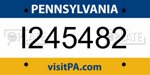 I245482 Pennsylvania License Plate