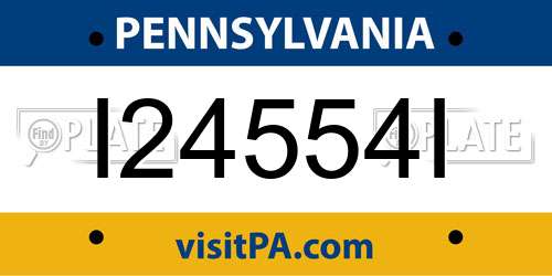 I24554I Pennsylvania License Plate