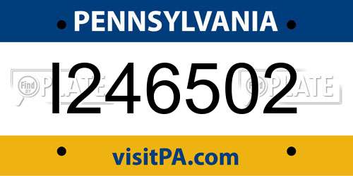 I246502 Pennsylvania License Plate