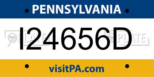 I24656D Pennsylvania License Plate