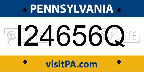 I24656Q Pennsylvania License Plate