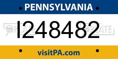 I248482 Pennsylvania License Plate