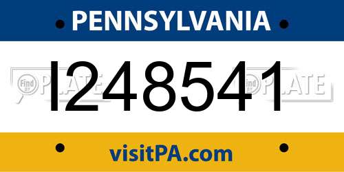 I248541 Pennsylvania License Plate