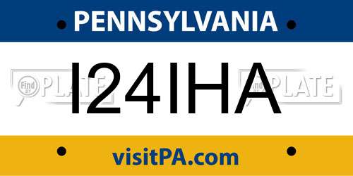 I24IHA Pennsylvania License Plate