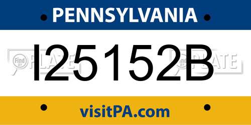 I25152B Pennsylvania License Plate
