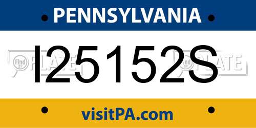 I25152S Pennsylvania License Plate