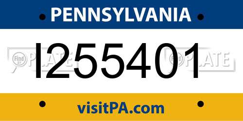 I255401 Pennsylvania License Plate